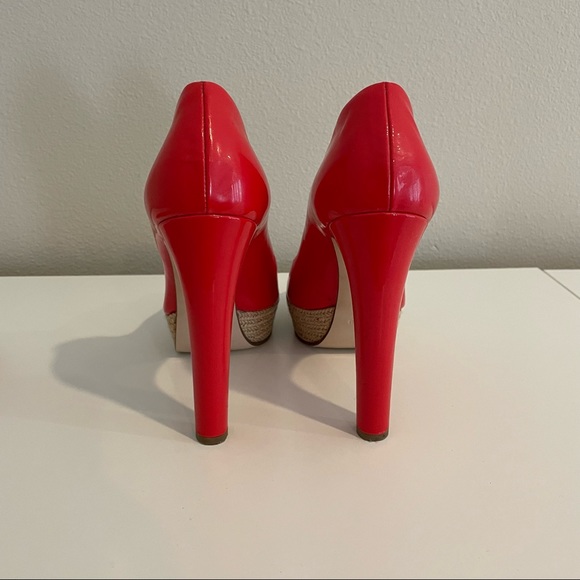 🇮🇹 MiuMiu very high heels red patent pumps open-toe - Picture 6 of 9